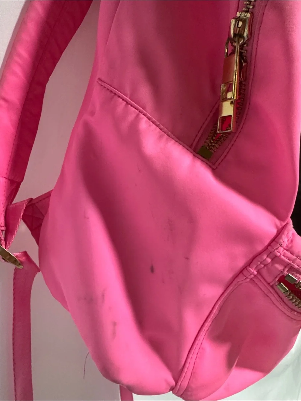 Stoney Clover Lane Hot Pink Patch Backpack with Gold Accents
